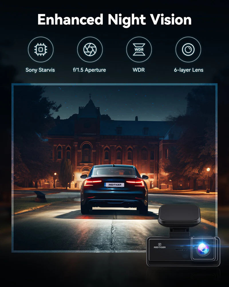 Redtiger F8 5GHz Wifi Touch Screen 4K Front Dash Cam