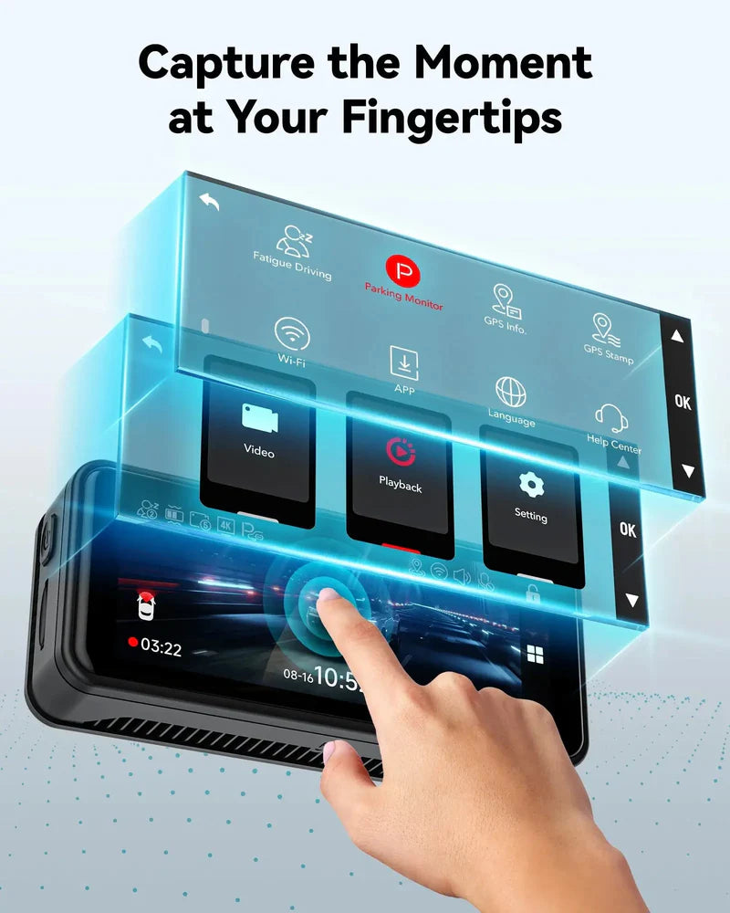 Redtiger F8 5GHz Wifi Touch Screen 4K Front Dash Cam