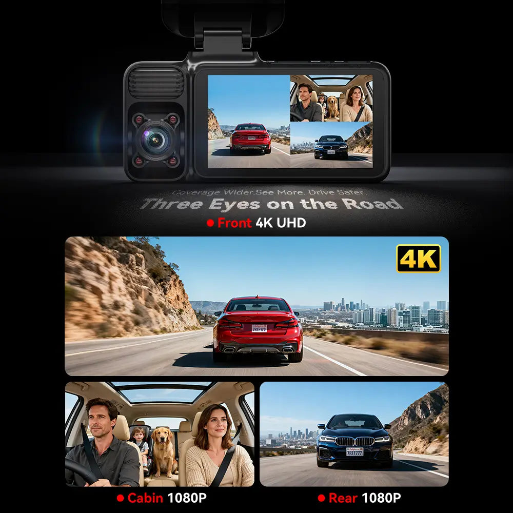 Redtiger F17 4K 3-Channel 5G Wifi Dash Cam