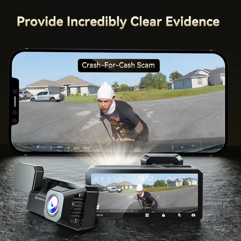 F77 STARVIS 2 4K+4K Dual IMX678 Voice Control 5.8GHz High Speed WIFI Dash Cam