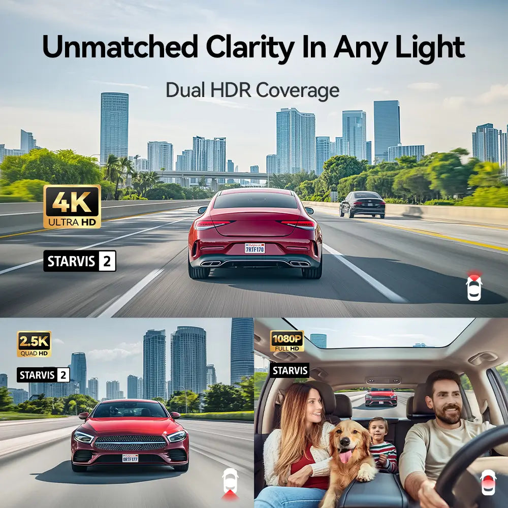 REDTIGER F17 Elite 4K 3 Channel Dash Cam 4K+2.5K+1080P STARVIS 2 Dual HDR IMX678 & IMAX 675 WIFI-6 Full Night Color
