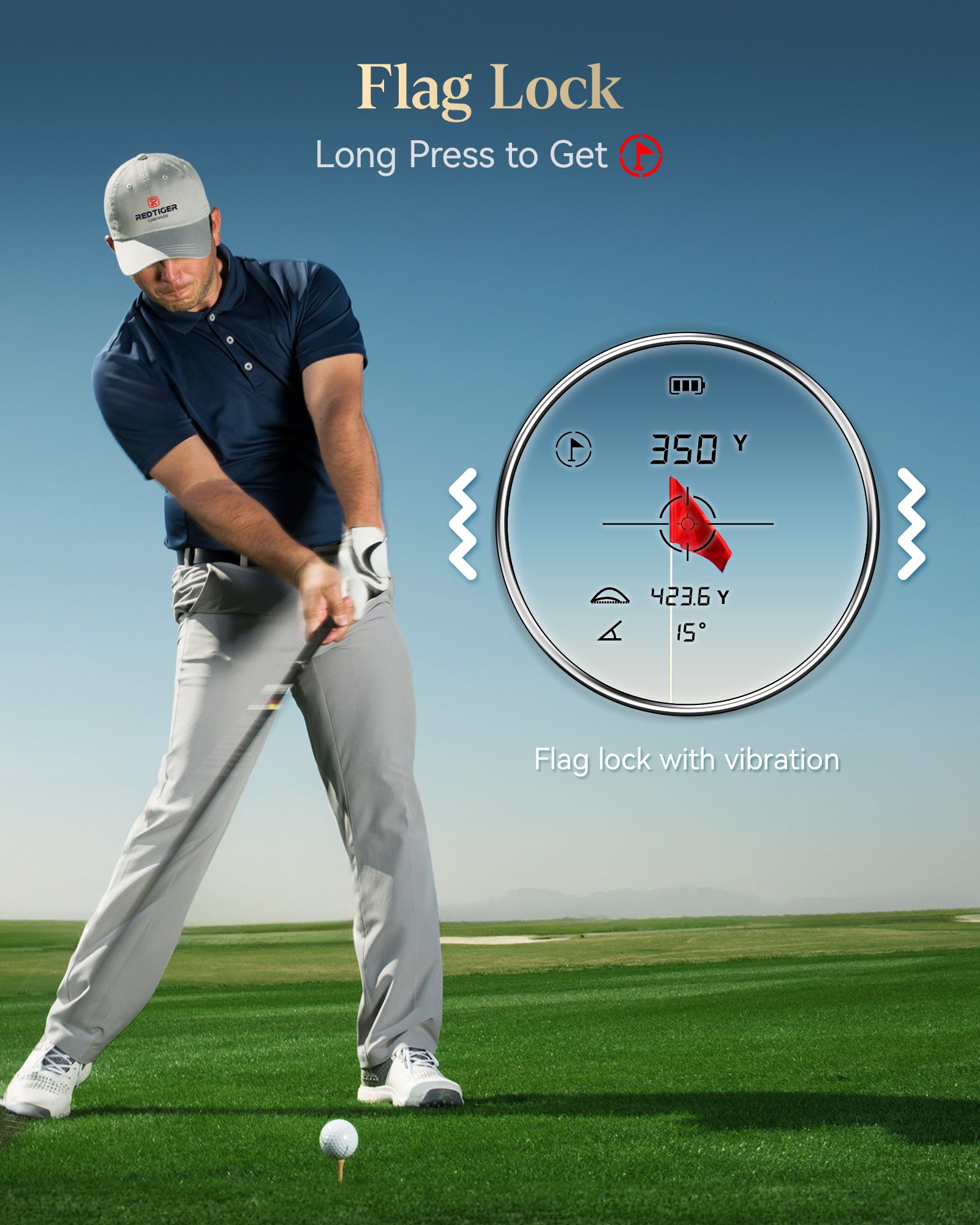 Redtiger Light-Adaptive Upgraded Laser Golf Rangefinder For 1200 Yards