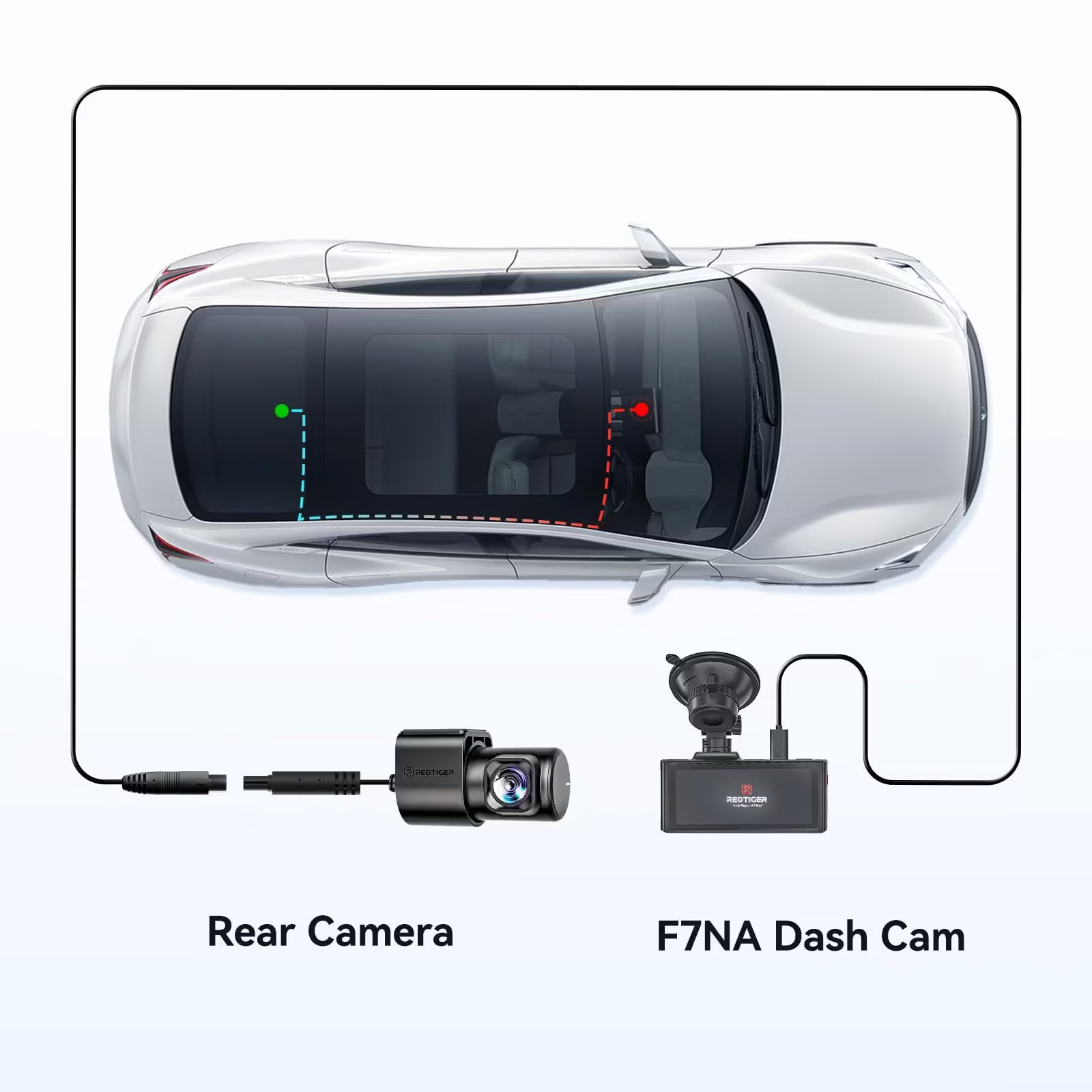 Redtiger 33 Feet F7NA Rear Camera Longer Replacement Cables
