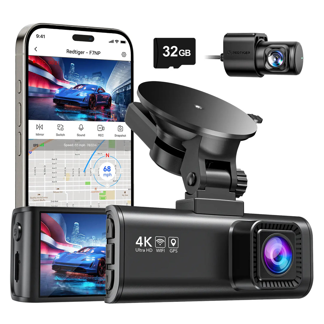 Redtiger F7NP 4K Front Rear Dash Cam