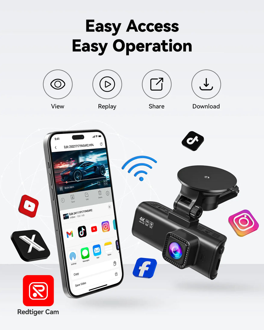 Redtiger F7NP 4K Front Rear Dash Cam