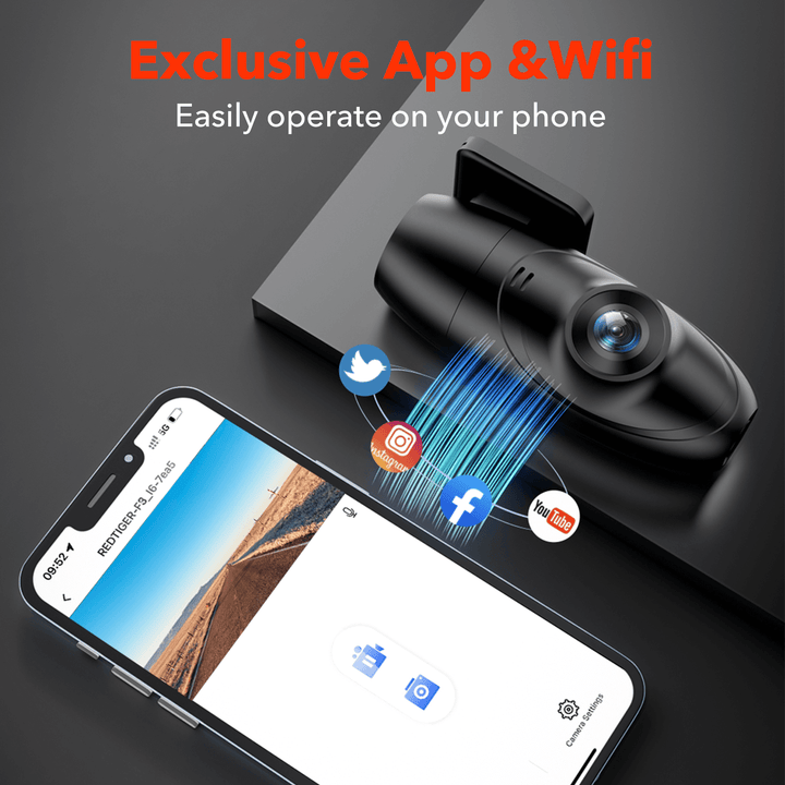 Redtiger F5 APP Control Front Dash Cam Hot Sales REDTIGER Dash Cam   