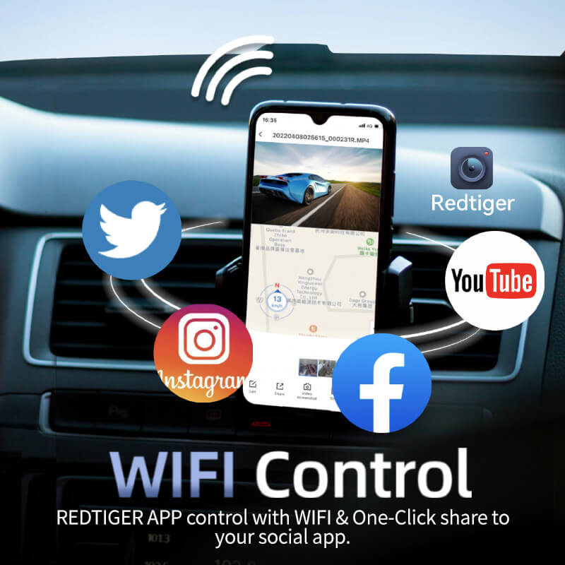 REDTIGER F7N Dash Cam 4K avant et arrière 1080p, 5,8 GHz WiFi REDTIGER F7N Dash Cam 4K avant et arrière 1080p, 5,8 GHz WiFi
